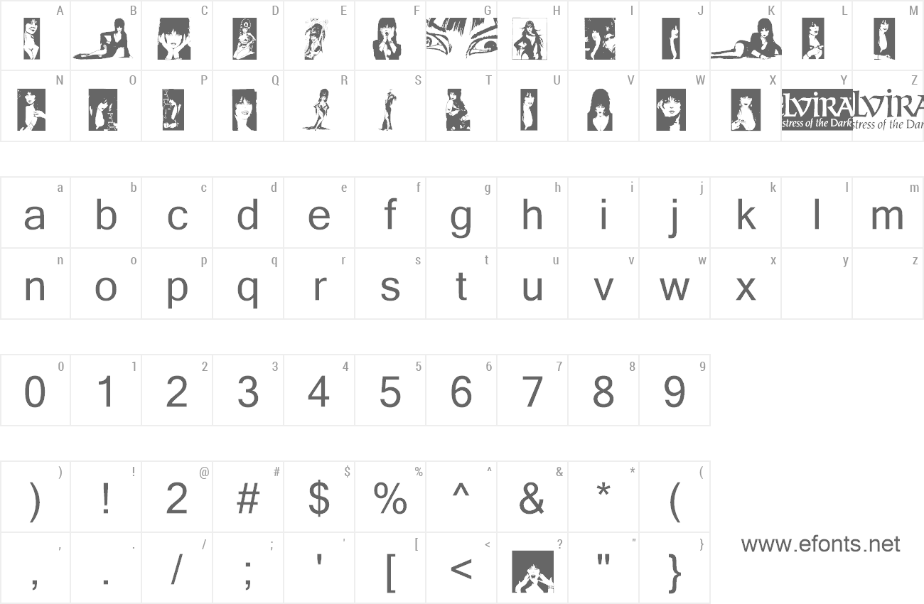 Font Elvira Dingbats preview